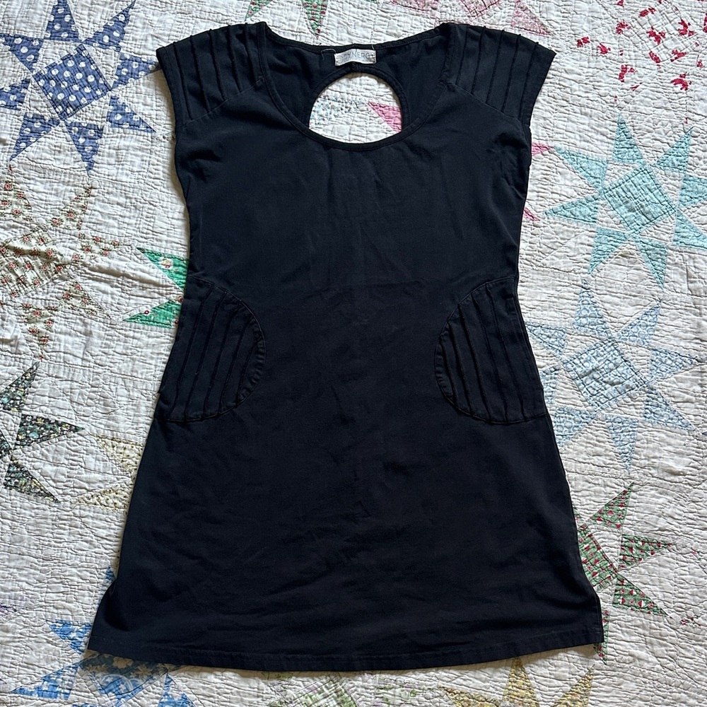 Synergy Organic Black Women's Keyhole Knit Dress